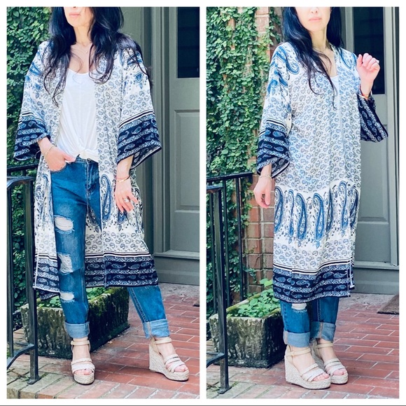 BOHO CHIC LONGLINE KIMONO - Picture 6 of 8